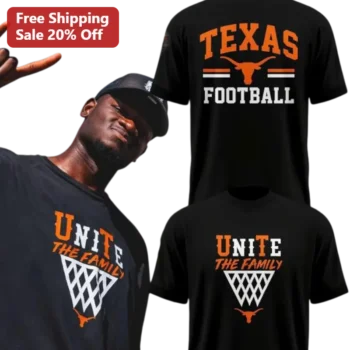 Texas Football Unite The Family Tee Longhorns Fan Apparel Game Day Gift available at our Miami, Florida warehouse