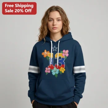 Venezuelan Flag Tropical Floral Hoodie, Custom Number Latin Pride Varsity Pullover Sweatshirt available at our Miami, Florida warehouse
