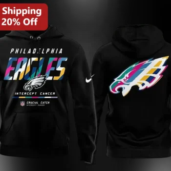 Philadelphia Eagles Intercept Cancer Crucial Catch Hoodie NFL Fan Apparel Gift available at our Miami, Florida warehouse