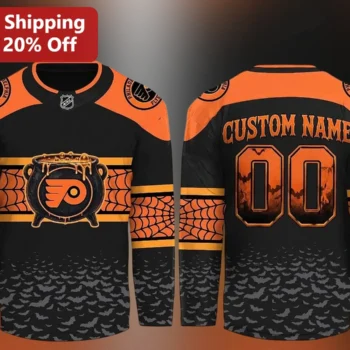Philadelphia Flyers Halloween Jersey Custom Name Personalized Spooky Hockey Fan Gear available at our Miami, Florida warehouse
