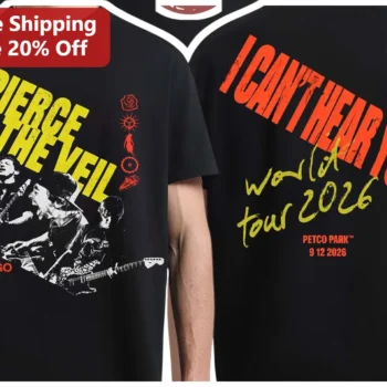 Pierce The Veil I Can't Hear You Graphic Tee Alternative Rock Band Merch available at our Miami, Florida warehouse