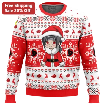 Itachi Uchiha Sweater Chibi Santa Akatsuki Cloud Anime Ugly Christmas Sweater Gift for Naruto Fans available at our Miami, Florida warehouse