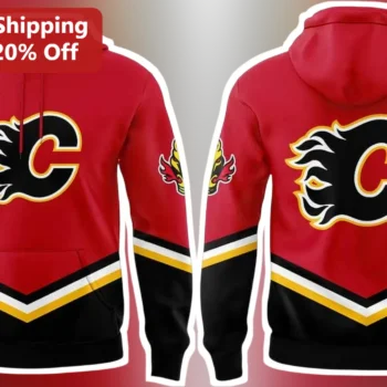 Play Alberta Calgary Flames NHL Fan Hoodie Red Pullover Hockey Merch available at our Miami, Florida warehouse