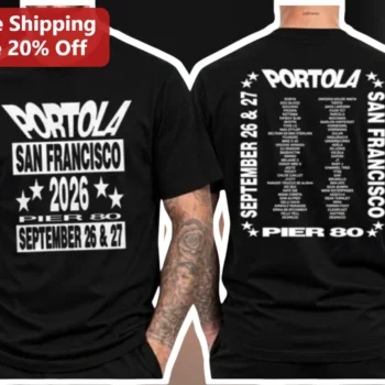 Portola San Francisco 2026 Pier 80 September 26 27 Tee available at our Miami, Florida warehouse
