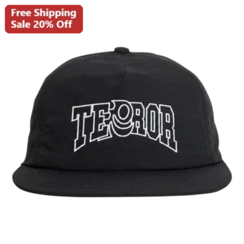 TEOROR Black Embroidered Snapback Hat Varsity Style Streetwear Cap available at our Miami, Florida warehouse