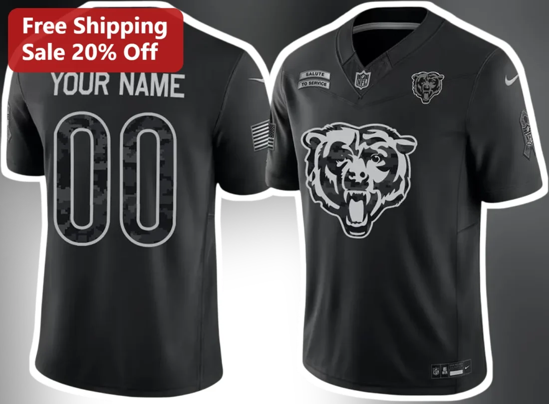 Salute to Service Chicago Bears Jersey NFL Military Appreciation Camo Football Shirt available at our Miami, Florida warehouse