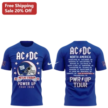 AC/DC Power Up Tour MetLife Stadium Graphic Tee available at our Miami, Florida warehouse