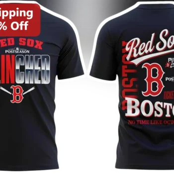 Red Sox Clinched Postseason Punch Back Ticket Punched No Time Like October Tee available at our Miami, Florida warehouse