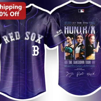 Red Sox Huntr/X The Takedown Tour KPop Demon Hunters Jersey available at our Miami, Florida warehouse