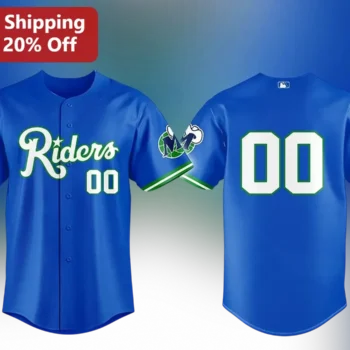 Riders Jersey Custom Youth Baseball Softball Team Uniform Royal Blue Athletic Shirt available at our Miami, Florida warehouse