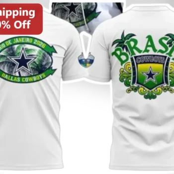 Rio de Janeiro 2026 Dallas Cowboys Brasil Tropical Mashup Tee NFL Fan Souvenir Shirt available at our Miami, Florida warehouse