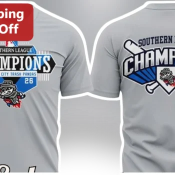 Rocket City Trash Pandas Southern League Champions Tee First Championship Baseball Fan Gift available at our Miami, Florida warehouse