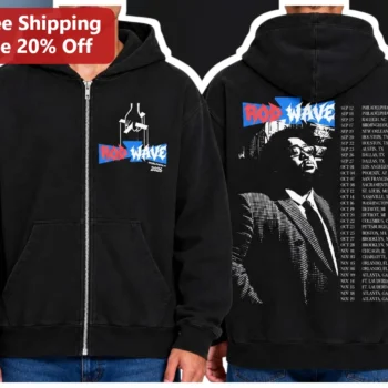 Rod Wave World Tour 2026 Hoodie Hip Hop Concert Merch Zip Up Sweatshirt available at our Miami, Florida warehouse