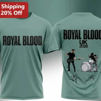 Royal Blood UK 2026 Tour Graphic Tee Rock Band Merch Gift for Men Women available at our Miami, Florida warehouse