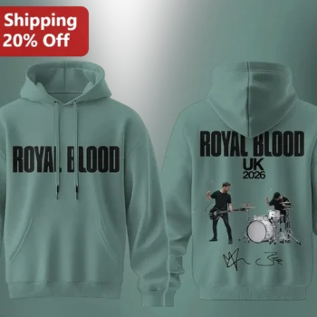 Royal Blood UK 2026 Tour Hoodie Rock Band Merch Apparel available at our Miami, Florida warehouse