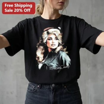 Dolly Parton Tee Vintage Portrait Signature Gift for Country Music Fans available at our Miami, Florida warehouse