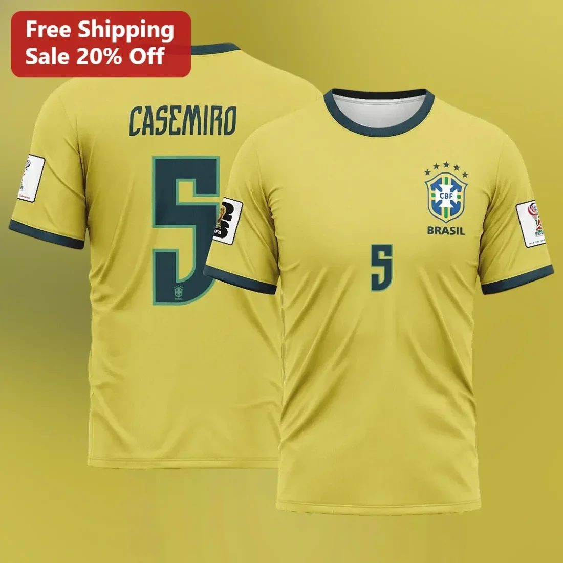 Brasil CBF Soccer Fan Tee Brazil National Team World Cup Shirt available at our Miami, Florida warehouse