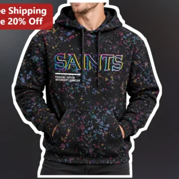 Saints Crucial Catch Intercept Cancer Hoodie New Orleans NFL Awareness Gift available at our Miami, Florida warehouse