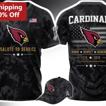 Salute to Service Cardinals Honor Respect Remember Tee 2026 Military Appreciation Gift available at our Miami, Florida warehouse