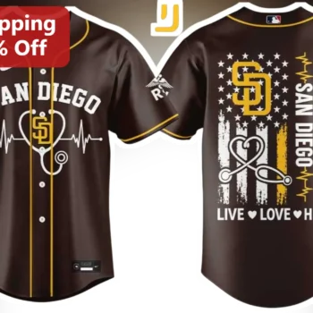 San Diego Live Love Heal Jersey Baseball Medical Nurse Gift available at our Miami, Florida warehouse