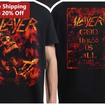 Slayer God Hates Us All Thrash Metal Band Graphic Tee available at our Miami, Florida warehouse