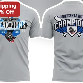 Southern League Champions Rocket City Trash Pandas Graphic Tee Baseball Fan Gift available at our Miami, Florida warehouse