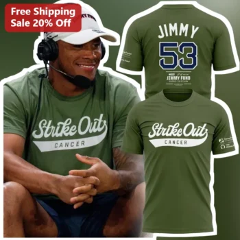 Strike Out Cancer Jimmy Fund Radio-Telethon Tee for Cancer Awareness Supporters available at our Miami, Florida warehouse