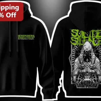 Suicide Silence Reminders of Hell Tour Graphic Hoodie for Men Metalcore Fans available at our Miami, Florida warehouse