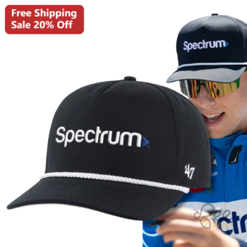 Spectrum 47 Hat Black Snapback Embroidered Logo Cap Sporty Fan Gear available at our Miami, Florida warehouse