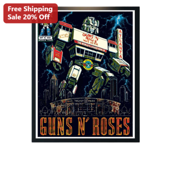 Guns N Roses GNR Atlanta Truist Park Poster Vintage Concert Art Wall Decor available at our Miami, Florida warehouse