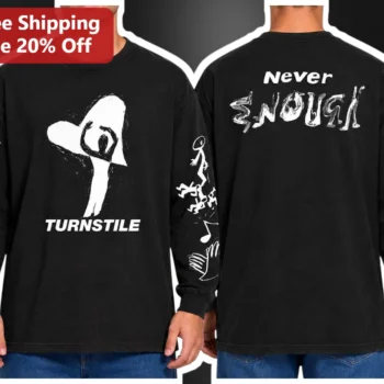 Turnstile Never Enough Album Art Graphic Tee Black Long Sleeve Band Merch Shirt available at our Miami, Florida warehouse
