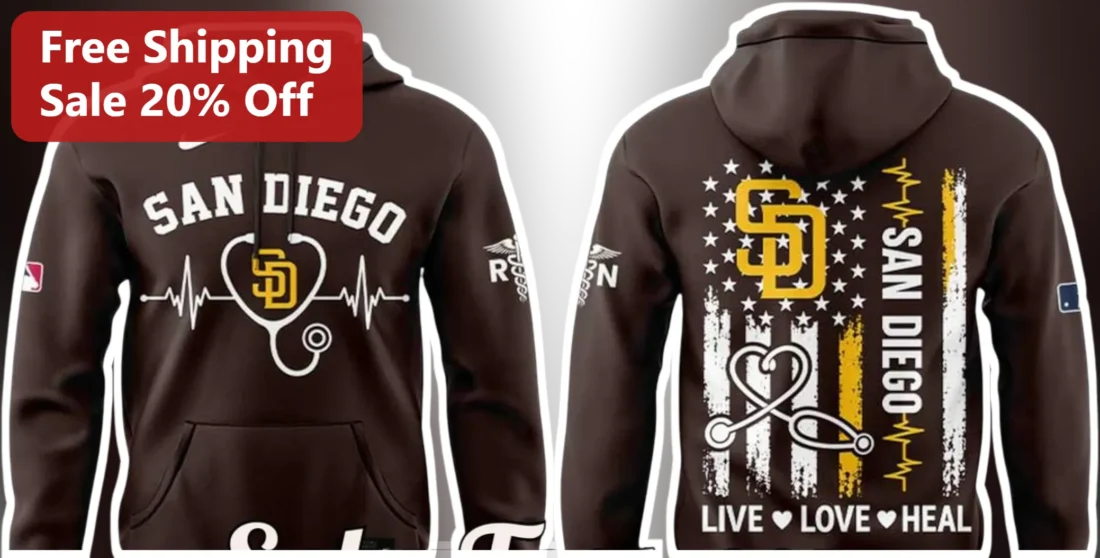 San Diego Live Love Heal Hoodie Medical Nurse Doctor Gift available at our Miami, Florida warehouse