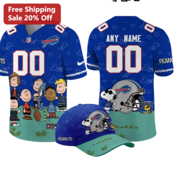 PEANUTS Buffalo Bills NFL Jersey Snoopy Charlie Brown Football Fan Apparel available at our Miami, Florida warehouse