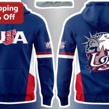 USA Hoodie Patriotic Team USA Sweatshirt with Eagle and Statue of Liberty Design for Men Women available at our Miami, Florida warehouse