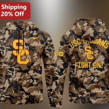 USC Trojans Fight On Camo Hoodie University of Southern California Football Fan Apparel available at our Miami, Florida warehouse