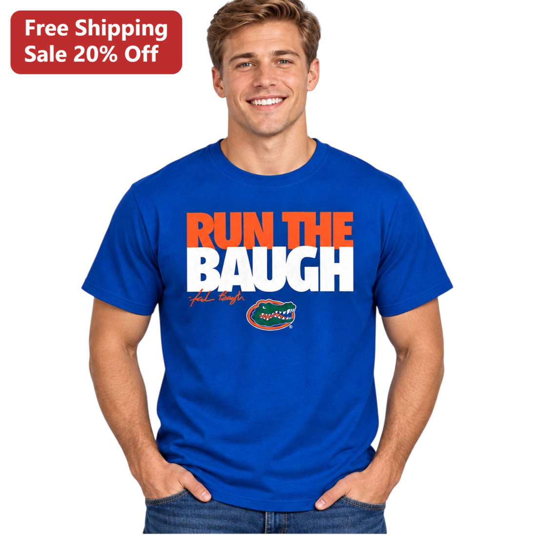 Run The Baugh Graham Baugh Signature Florida Gators QB College Football Tee available at our Miami, Florida warehouse