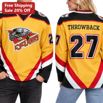 Cincinnati Cyclones Hockey Jersey Retro Shark Logo Fan Gear available at our Miami, Florida warehouse