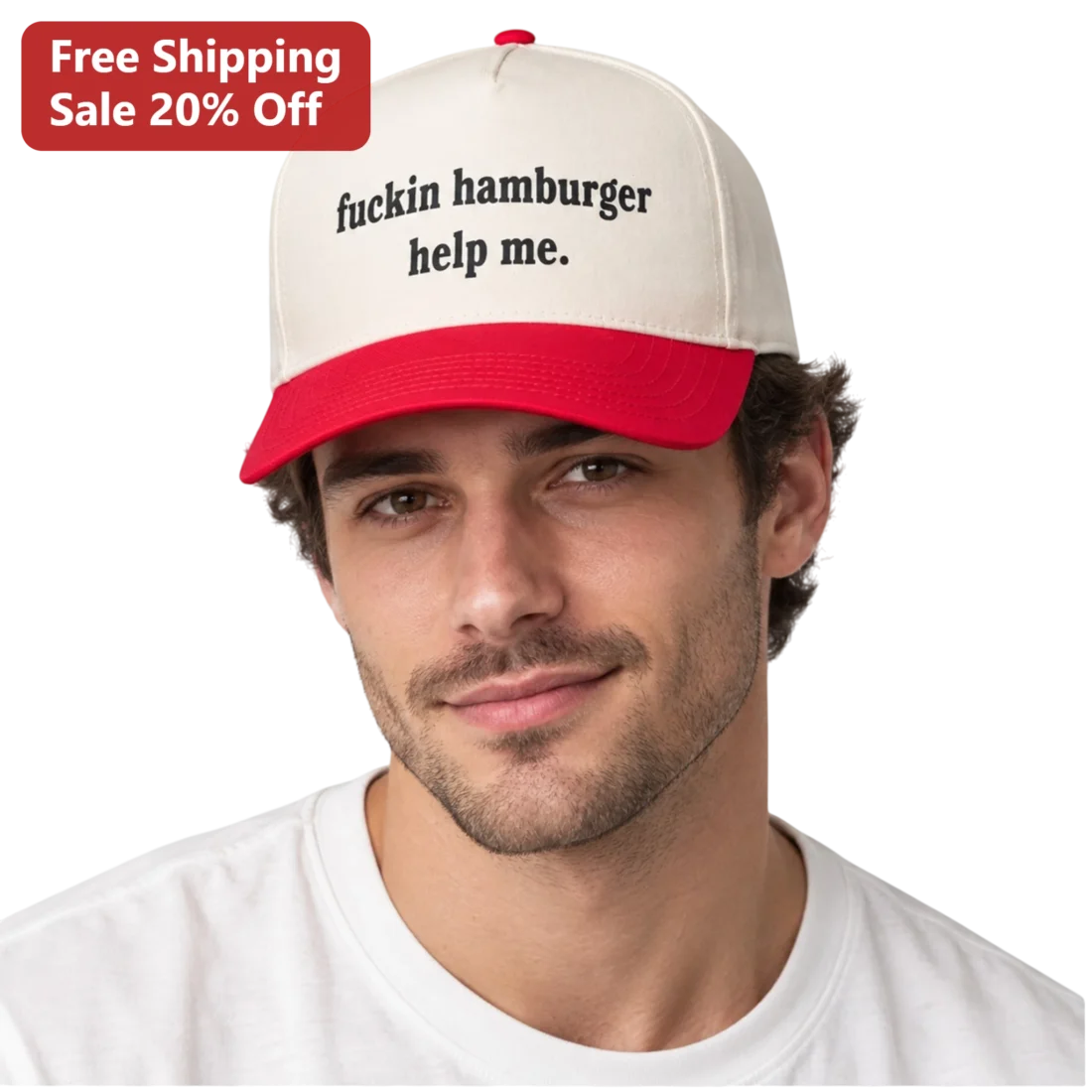 Fuckin Hamburger Help Me Hat Funny SpongeBob Patrick Star Meme Trucker Cap Gift available at our Miami, Florida warehouse
