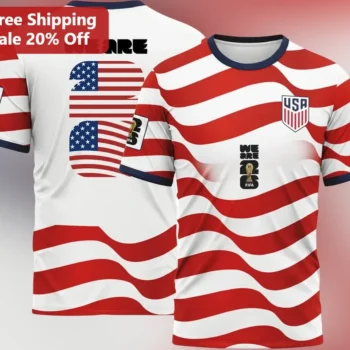 We Are Tee USA Soccer World Cup 2026 Patriotic Graphic T-Shirt for Men Women available at our Miami, Florida warehouse