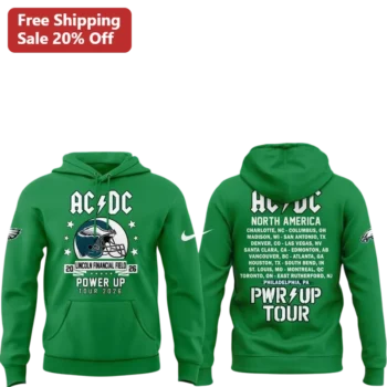 AC/DC Power Up Tour 2026 North America Philadelphia Eagles Mashup Hoodie available at our Miami, Florida warehouse