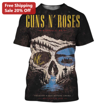 Guns N Roses Thunder Ridge Nature Arena Tee Ridgedale MO September 12 2026 Concert Souvenir Shirt available at our Miami, Florida warehouse
