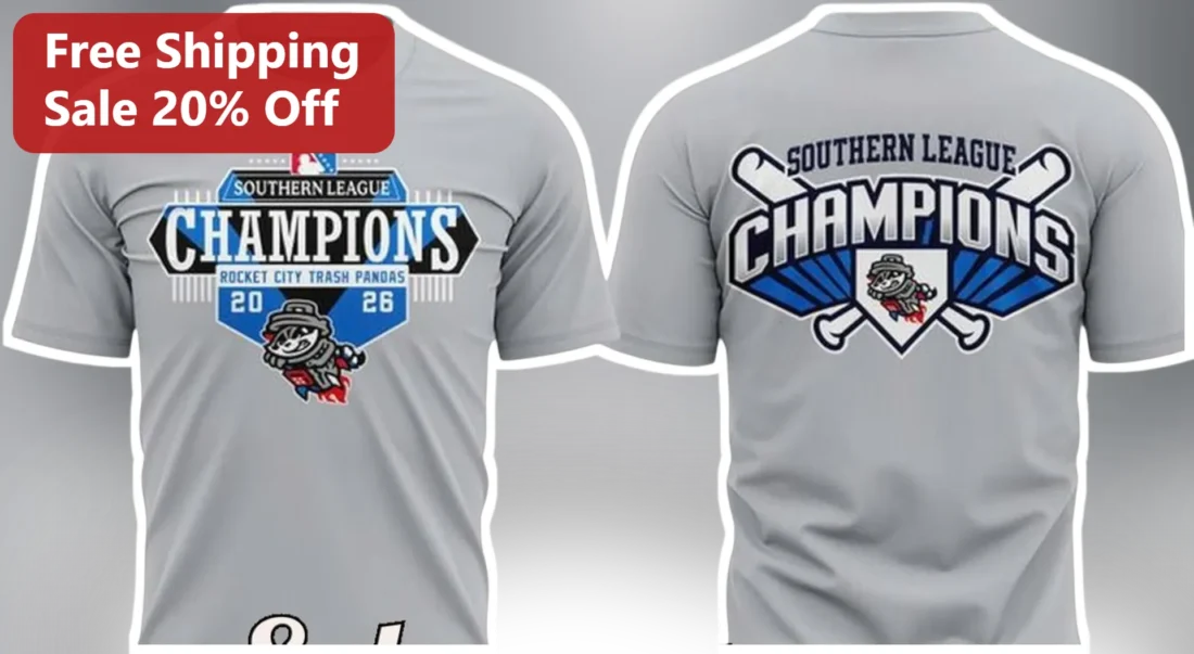 Rocket City Trash Pandas Southern League Champions Tee First Championship Baseball Fan Gift available at our Miami, Florida warehouse