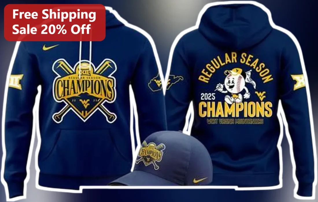 West Virginia Mountaineers Regular Season Champions Hoodie available at our Miami, Florida warehouse