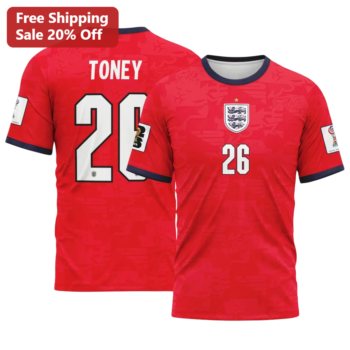Ivan Toney England Jersey Personalized Soccer Shirt Custom Name Number available at our Miami, Florida warehouse