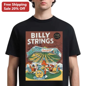 Billy Strings Tee Vintage Carnival Concert Poster Graphic T-Shirt for Jam Band Fans available at our Miami, Florida warehouse