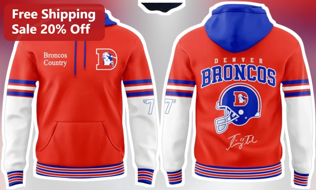 Denver Broncos Country Hoodie Retro Vintage NFL Football Fan Gear Game Day Apparel available at our Miami, Florida warehouse