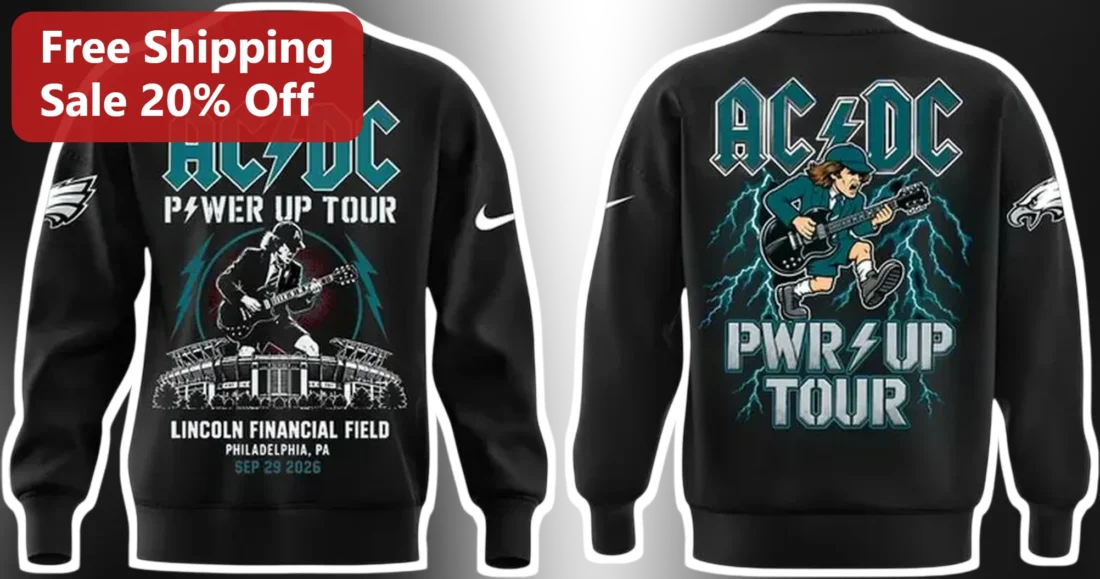 AC/DC Power Up Tour Lincoln Financial Field Philadelphia Sweatshirt available at our Miami, Florida warehouse