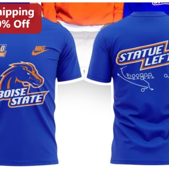 13-0 Perfect Season Boise State Statue Left Tee available at our Miami, Florida warehouse