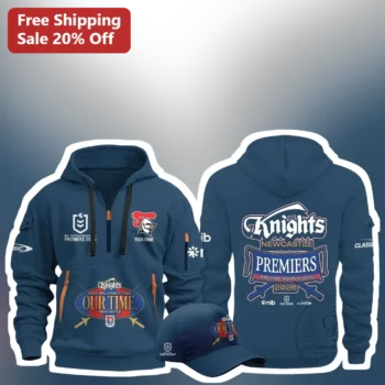 Newcastle Knights Premiers Our Time Hoodie NRL Rugby League Fan Merchandise Gift available at our Miami, Florida warehouse