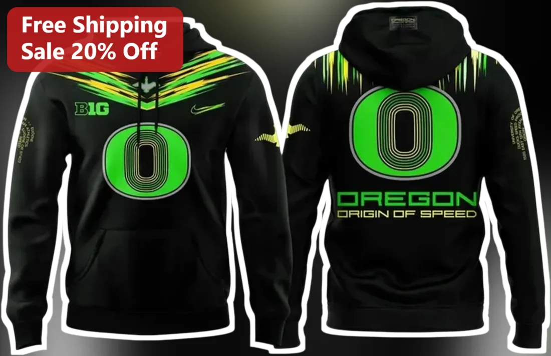 Big Oregon Origin Of Speed Hoodie University Of Oregon Ducks Fan Gear available at our Miami, Florida warehouse